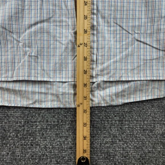 Thomas Pink Long Sleeve Button Up Cotton Red White Blue Check 15.5 34 Men French - Picture 5 of 15
